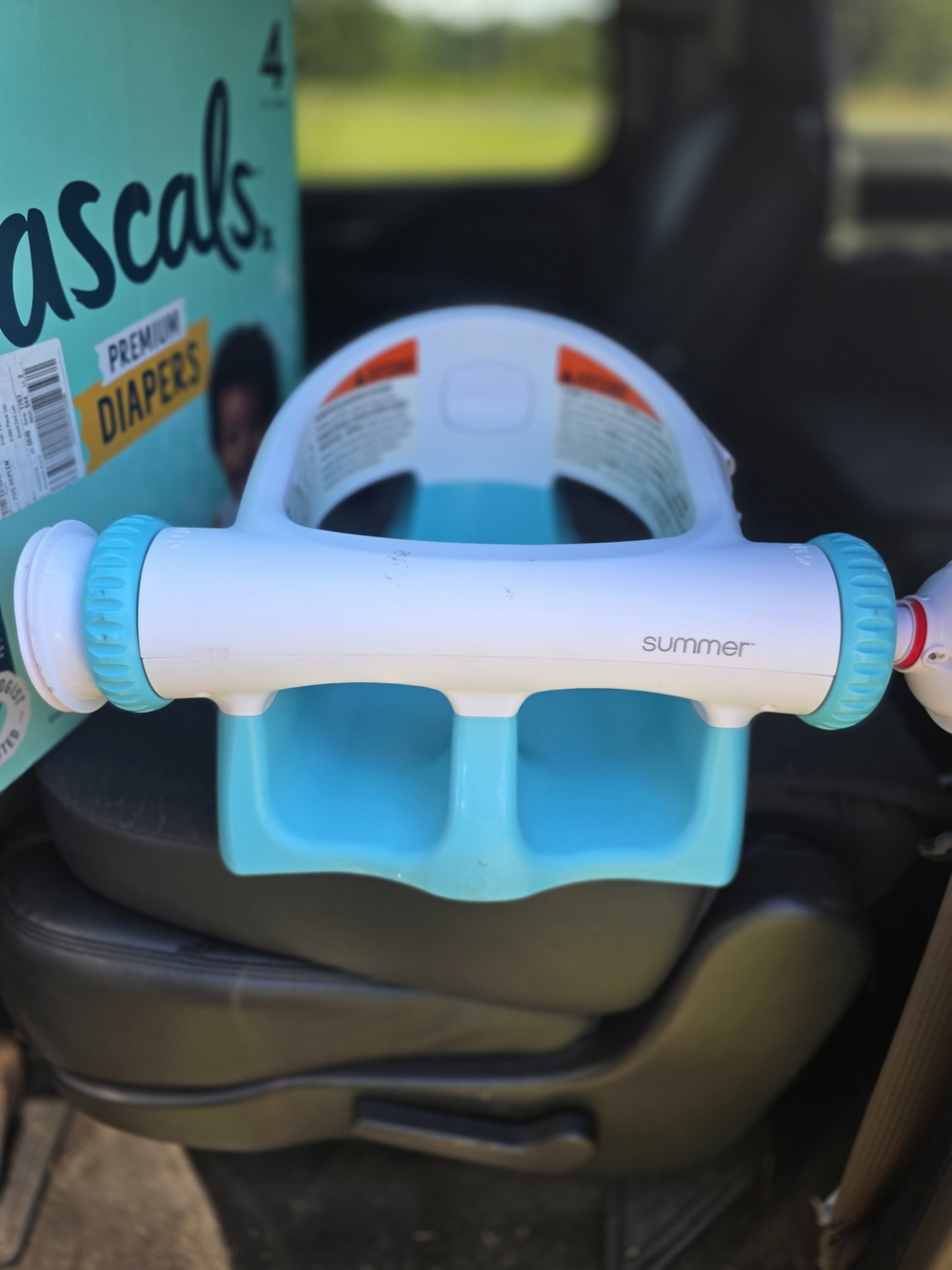 Baby Blue and White Bath Seat - Supportive Infant Tub Seat